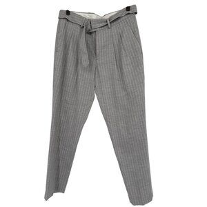 Express women's striped Gray Dress Pants 29 linen blend ankle new